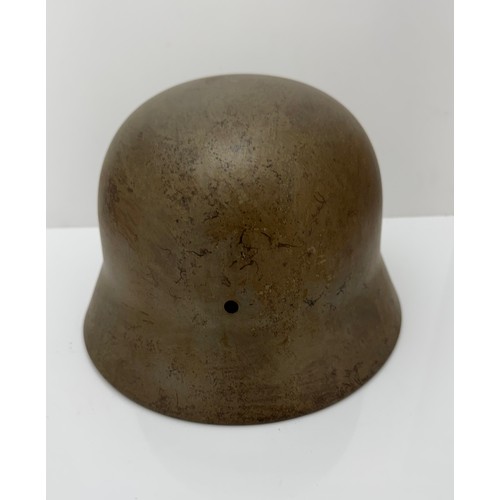 62 - A WWII Norwegian used  German M40 steel helmet clearly marked ET66 to side inner rim, 314 to back in... 