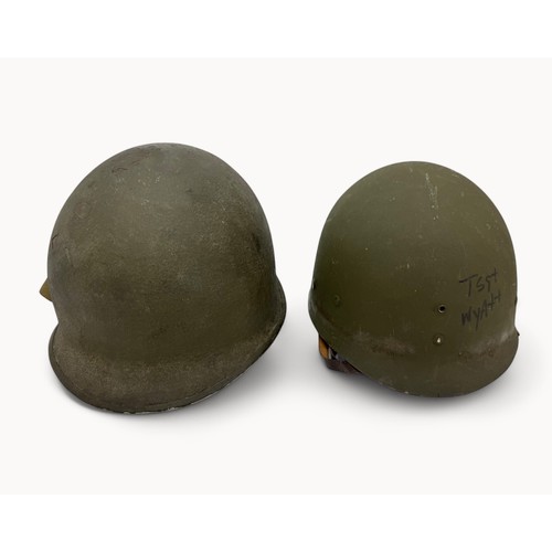 119 - Complete original WWII US Helmet. Indistinct number to inner rim on helmet shell, possibly 0077. Lin... 