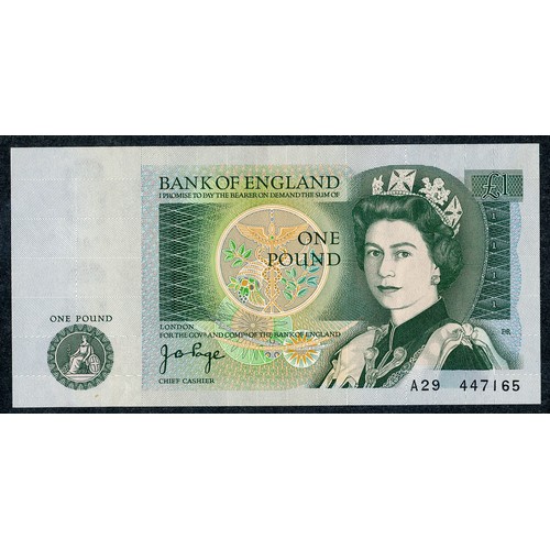 380 - GB Banknotes (7), generally very good, with £1 Peppiatt N47H, O'Brien R98K, T61K, Z06K etc. Qty 7