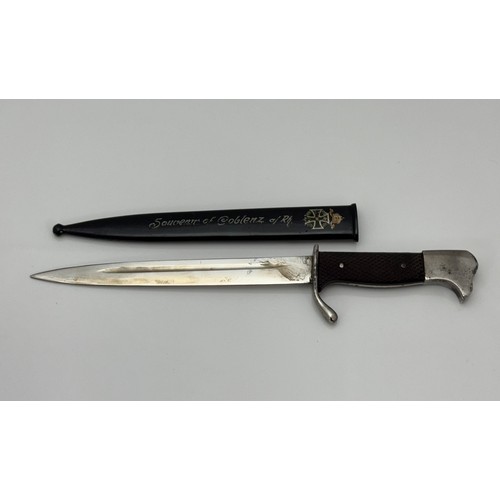 71 - German scale model Extraseitengewhr 98 style “Souvenir of Coblenz” miniature bayonet. With accompany... 