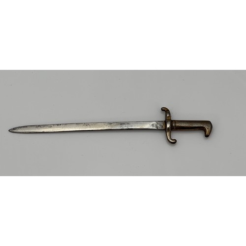 75 - German scale model Seitengewehr 1871 Infantry style miniature bayonet. With accompanying written not... 