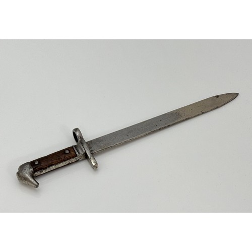 97 - German scale model M. 1865 or M 1871 Hirschfänger style larger miniature bayonet. With accompanying ... 