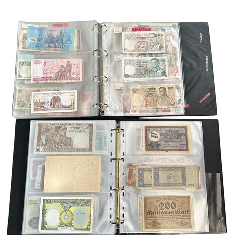 404 - World banknotes collection in five albums, in mixed condition,  with ranges from France, Germany, In... 