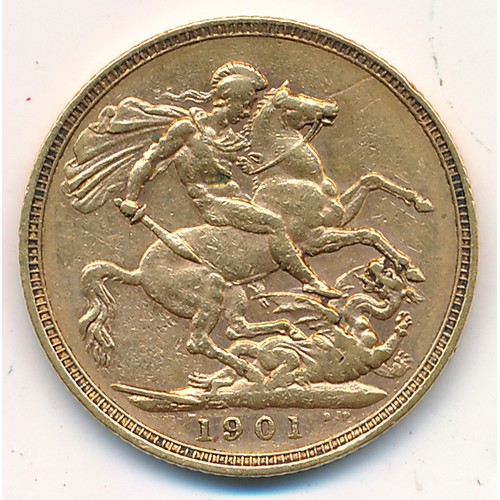 177 - Victoria 1901 full gold sovereign fine.