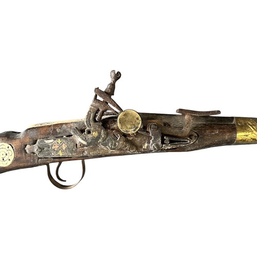 52 - Late 19th Century Middle Eastern long-barreled jezail rifle