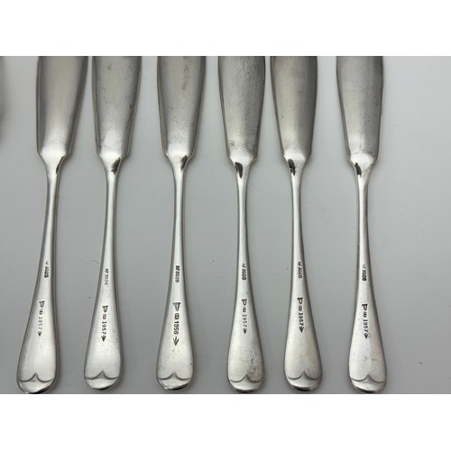 124A - Silver plated military flatware, smaller forks marked for Walker & Hall, the rest a mix of makers. S... 