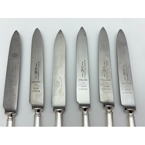 124A - Silver plated military flatware, smaller forks marked for Walker & Hall, the rest a mix of makers. S... 