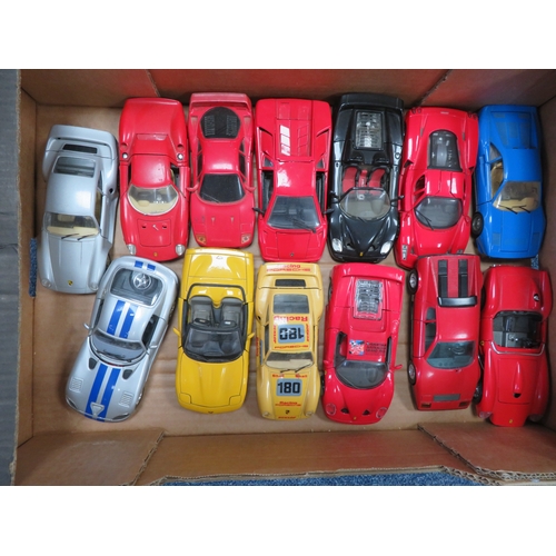 22 - Unboxed diecast 1/18th to 1/24th scale mainly Burago collection, have been on display and would bene... 