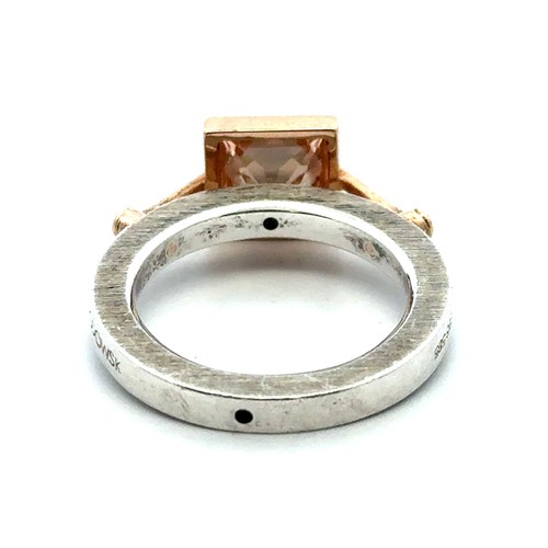 A contemporary Tomasz Plodowski sterling silver and 14ct gold ring, set ...