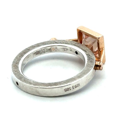 A contemporary Tomasz Plodowski sterling silver and 14ct gold ring, set ...