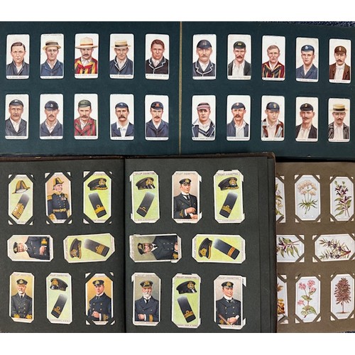 336 - Cigarette card collection, in old slip-in albums and loose, with Wills Cricketers 1908 (38), Naval D... 