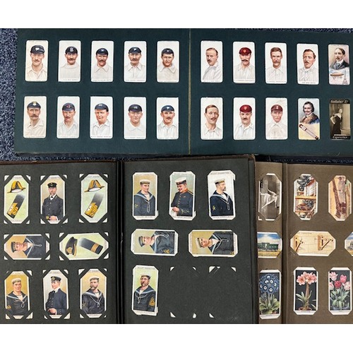 336 - Cigarette card collection, in old slip-in albums and loose, with Wills Cricketers 1908 (38), Naval D... 