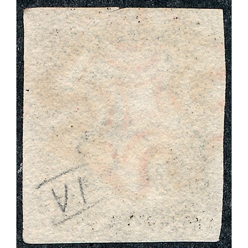45 - Great Britain 1840 1d black FU with red MC cancel and three clear margins, lettered IH.