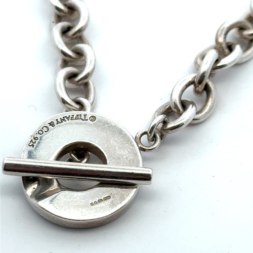 38 - Tiffany -1837' silver pendant and t-bar on a 16