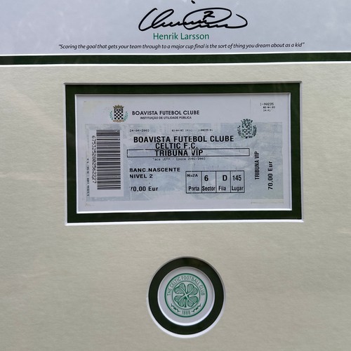 6 - Signed Commemorative Henrik Larson Photo Print. Print of Larsson scoring the winning goal that got C... 
