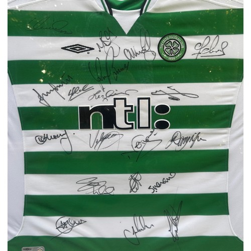 13 - Signed Celtic Shirt 2001-2003. This shirt was used for 2 seasons. With 19x signatures. Players durin... 