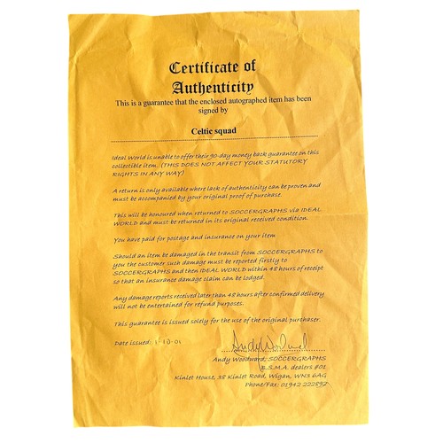 13 - Signed Celtic Shirt 2001-2003. This shirt was used for 2 seasons. With 19x signatures. Players durin... 