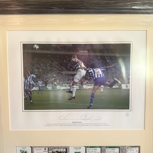 18 - Signed Commemorative Henrik Larsson 200th Celtic Goal Print. Featuring a photo print of Larsson scor... 
