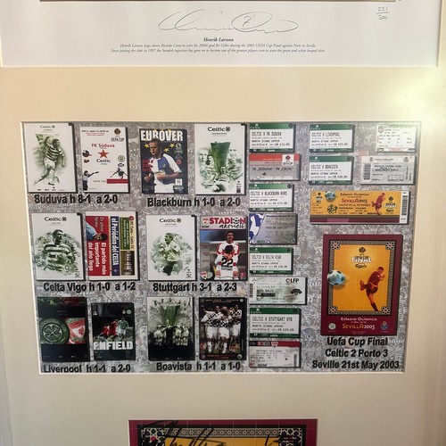 18 - Signed Commemorative Henrik Larsson 200th Celtic Goal Print. Featuring a photo print of Larsson scor... 
