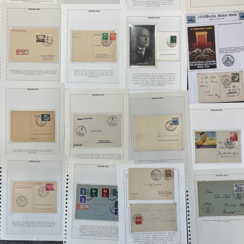 15 - Germany. Third Reich WWII range of covers/cards, well presented on leaves with relevant information ... 