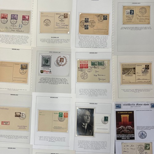 15 - Germany. Third Reich WWII range of covers/cards, well presented on leaves with relevant information ... 