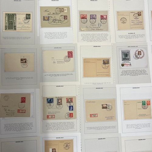 15 - Germany. Third Reich WWII range of covers/cards, well presented on leaves with relevant information ... 
