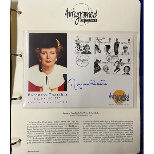 43 - Autographed Editions covers, includes; David Attenborough, Terry Pratchett, Margaret Thatcher, Jerem... 