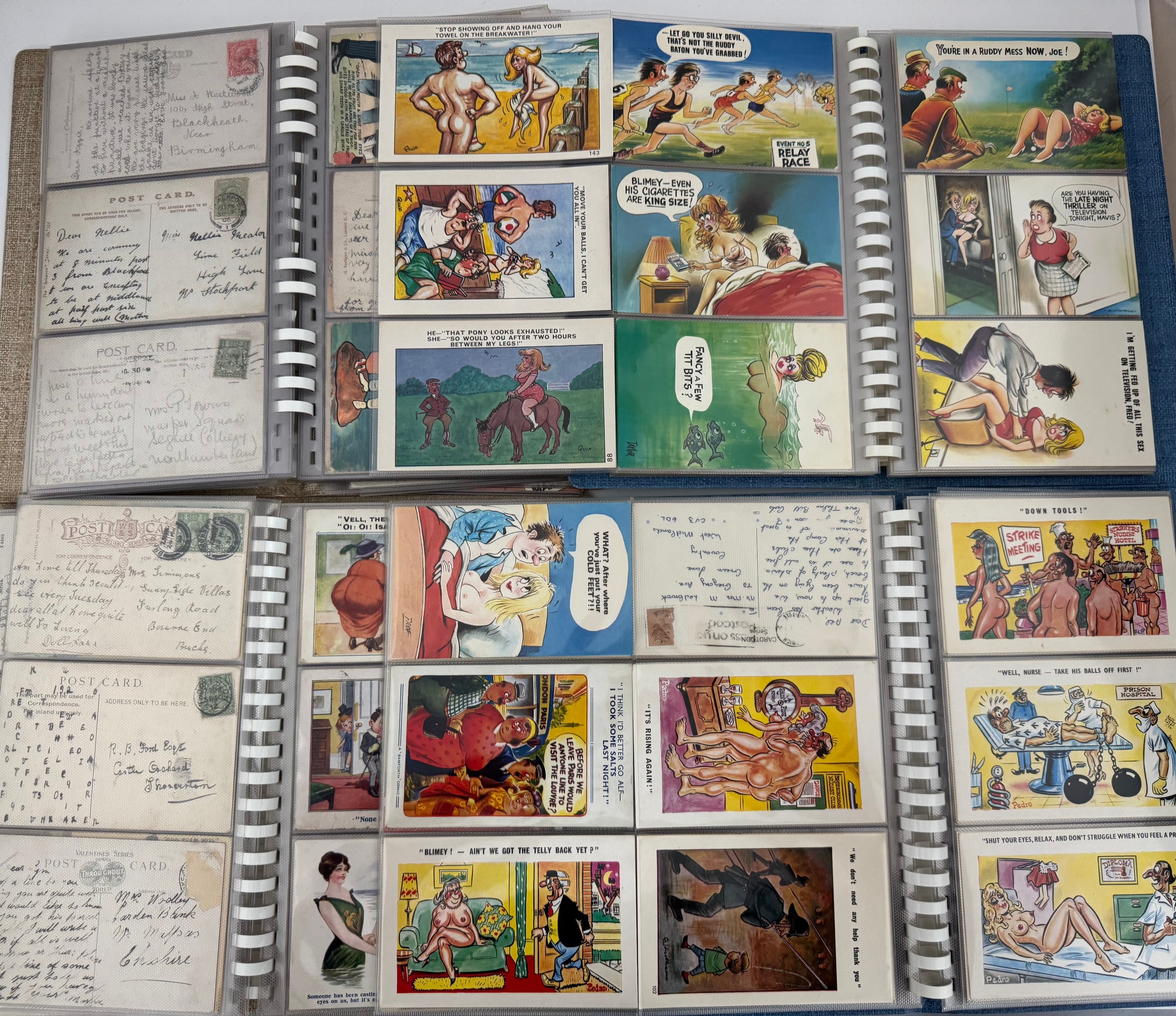 Comic postacrds, four Albums Of Comic Postcards by: Bamforth, Perly ...