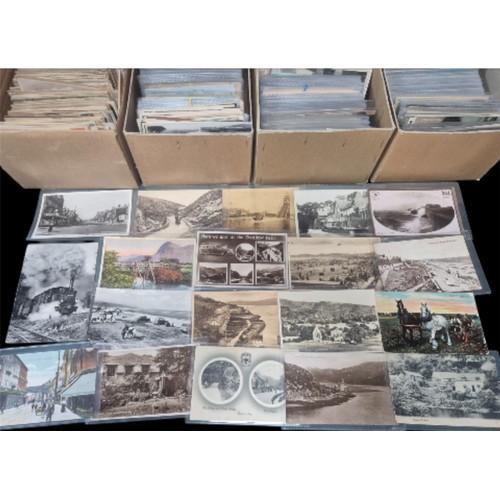 Postcards collection in four boxes with over 1,800 cards, British ...