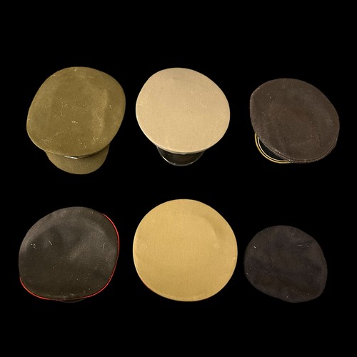 109 - Military hats, range of six military hats / caps, includes; British Military peaked cap (Welsh Guard... 