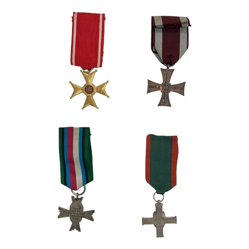 97 - Poland, four Polish military medals, includes; Order of Polonia Restituta, Krzyż Walecnych (Cross of... 