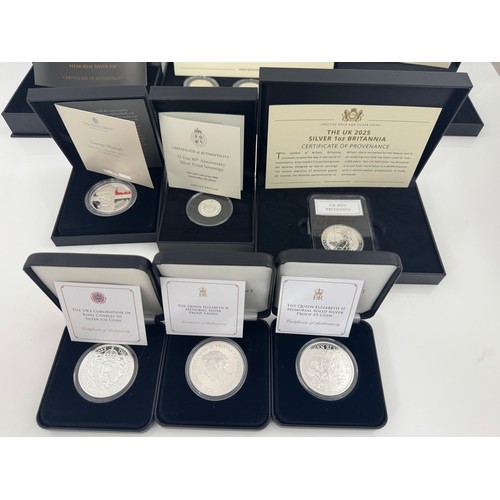 247 - World silver collection, all cased with certificates including silver proofs FDC GB £2 