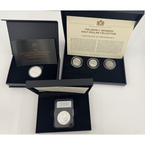 247 - World silver collection, all cased with certificates including silver proofs FDC GB £2 