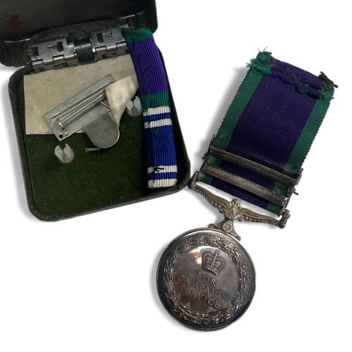 87 - QEII Campaign Service medal with Radfan and South Arabia Clasps awarded to 4269988 LAC. M. SUTCLIFFE... 