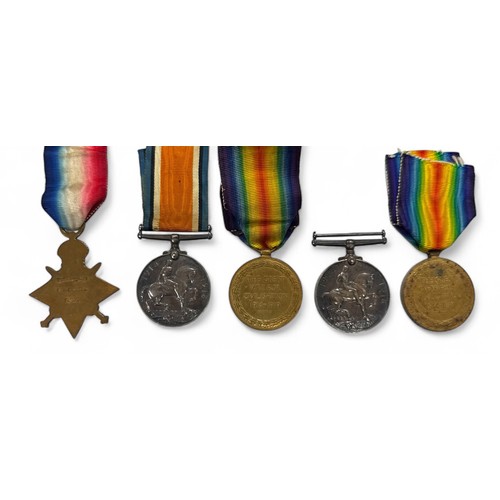 65 - WW1 Mann family medals with:
1. 1914-15 Star trio to T2SR-02640 Dvr A. Mann A.S.C. Albert Mann was a... 