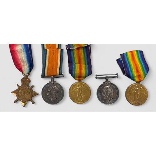 65 - WW1 Mann family medals with:
1. 1914-15 Star trio to T2SR-02640 Dvr A. Mann A.S.C. Albert Mann was a... 