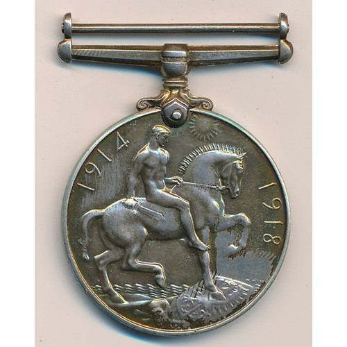 71 - WW1 British War Medal to 51402 Pte A.W. Kinsman N.Z.E.F. nearly extremely fine. His service papers a... 