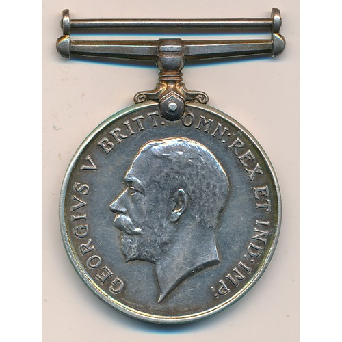 71 - WW1 British War Medal to 51402 Pte A.W. Kinsman N.Z.E.F. nearly extremely fine. His service papers a... 