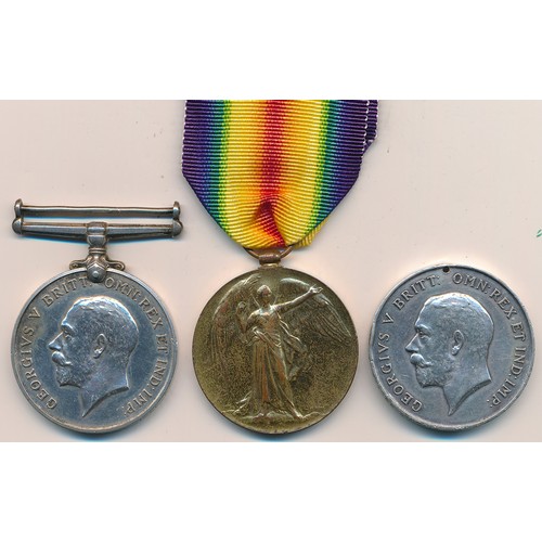 78 - WW1 East Yorkshire range with:
1. British War Medal to 3-7355 Pte T. King E. York R. He suffered a G... 