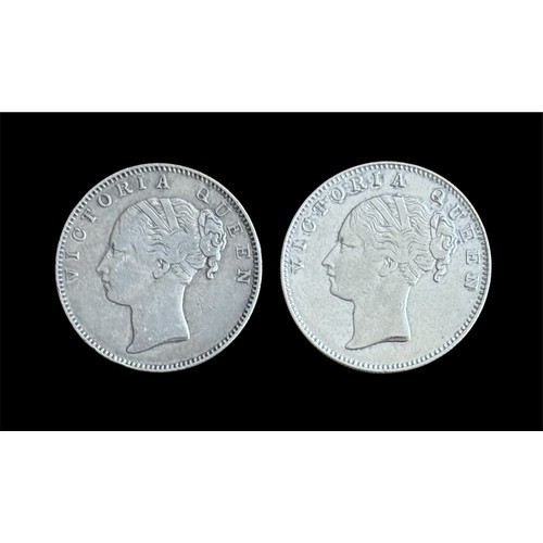264A - East India Company Victoria 1840 rupee pair, fine to very fine.