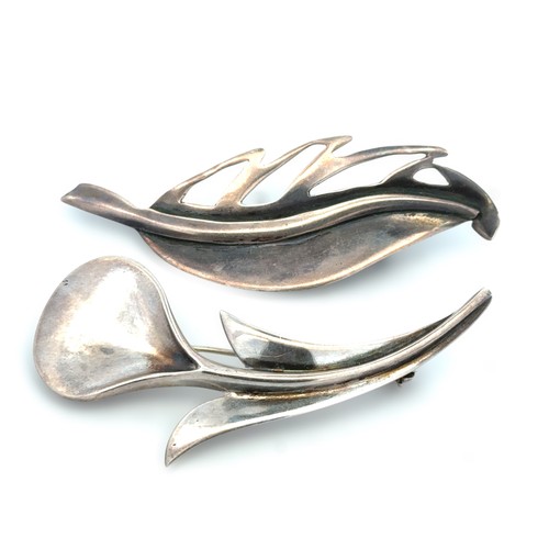 33 - Two Scandinavian silver brooches, including a Danish brooch by Just Andersen stamped 'Just A Sterlin... 