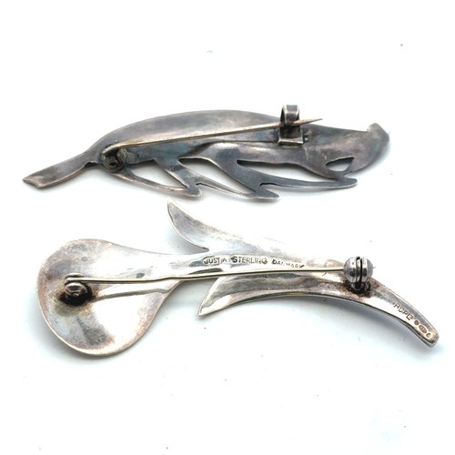 33 - Two Scandinavian silver brooches, including a Danish brooch by Just Andersen stamped 'Just A Sterlin... 