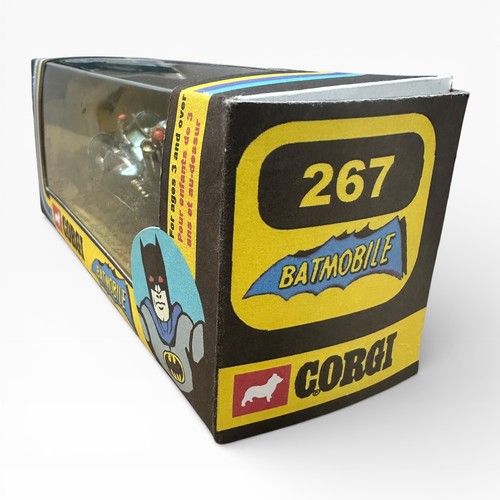 43 - Corgi 267 Batmobile, good to good plus (Some damage to window behind batman figure), missing Robin f... 
