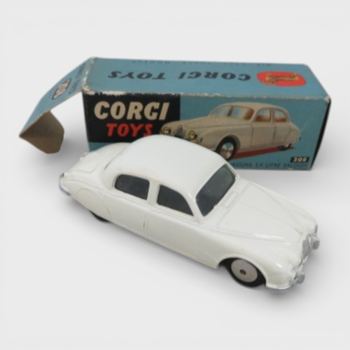 28 - Corgi 1950s onwards collection, with Jaguar 2.4 Litre white No. 204, Ford Consul Classic cream/pink ... 
