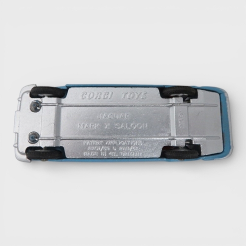 38 - Corgi No. 238 Jaguar Mk X, generally excellent in excellent to good plus box, pale blue, red interio... 