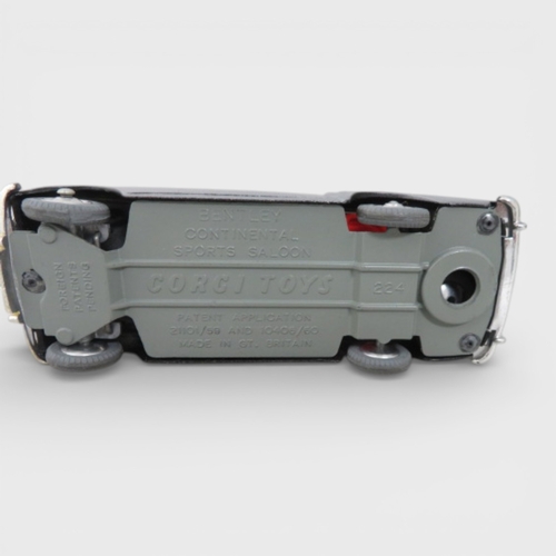 33 - Corgi No. 224 Bentley Continental Sports two-tone black and silver, red interior, grey tyres (spare ... 