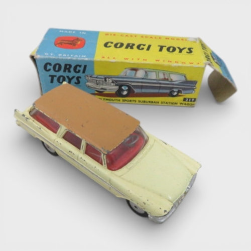 25 - Corgi American collection, with Studebaker Golden Hawk (plated finish) No. 211S, Ford Thunderbird Op... 