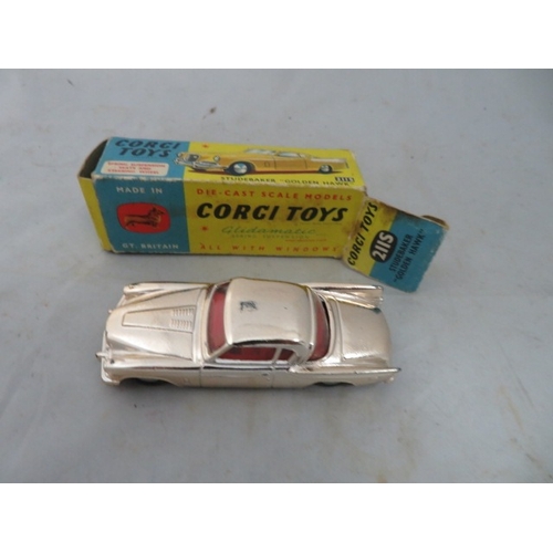 25 - Corgi American collection, with Studebaker Golden Hawk (plated finish) No. 211S, Ford Thunderbird Op... 