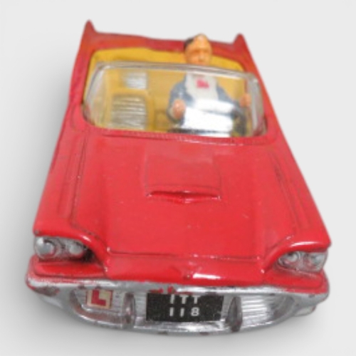 30 - Corgi No. 215S Ford Thunderbird Convertible, red with orange-yellow interior, spun hubs, excellent t... 
