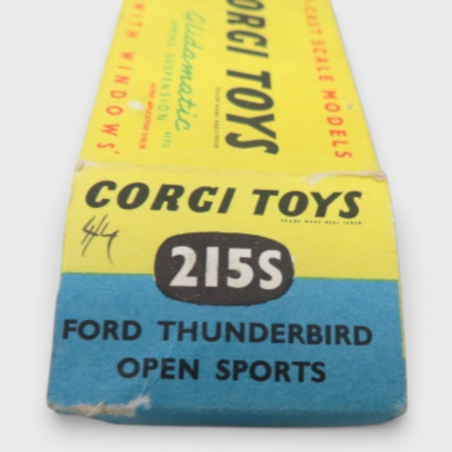 30 - Corgi No. 215S Ford Thunderbird Convertible, red with orange-yellow interior, spun hubs, excellent t... 